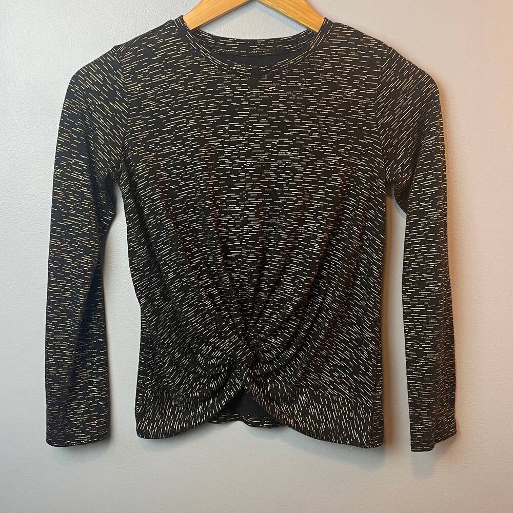 Girls BCG Black Gold Twist Top Longsleeve Medium